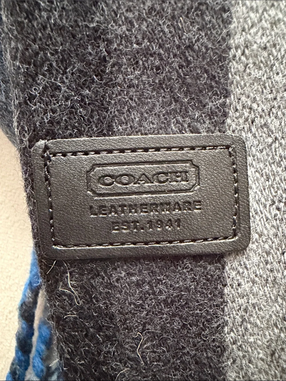 Coach wool silk cashmere Striped Scarf in Blue, Gray & Black